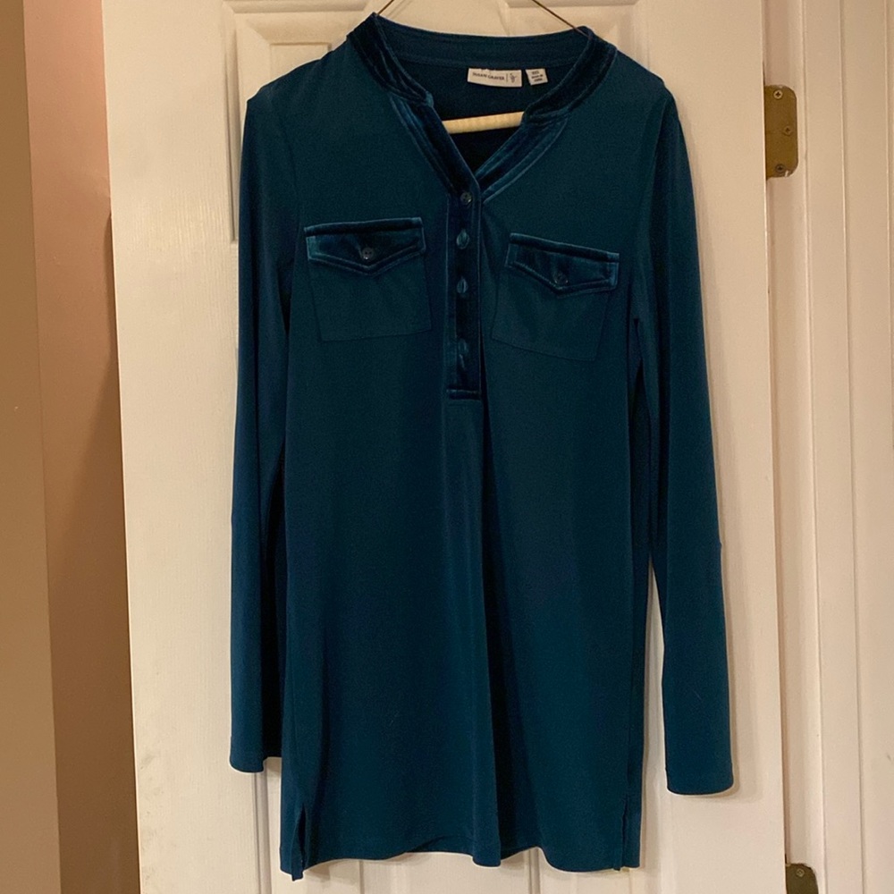 Beautiful Susan Graver Tunic with Velvet Trim